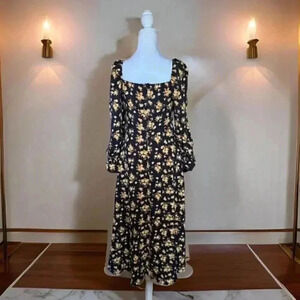 Floral Black/Yellow Dress